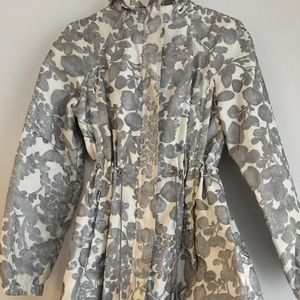 Tory Burch Floral Rain Jacket - Gray & White
